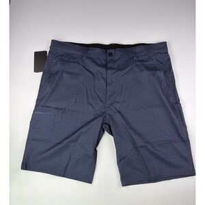 PULI Mens 38 Blue Golf Shorts Stretch Quick Dry Hybrid Chino Flat Front Athletic